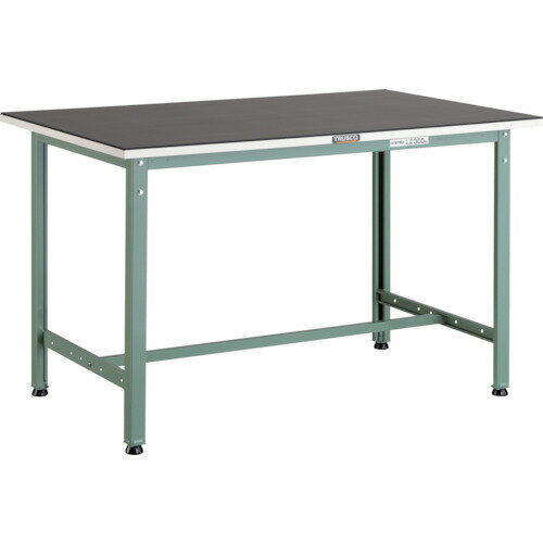 トラスコ中山（TRUSCO）　TRUSCO　軽荷重作業台（300kg）AE型　1200X600XH745　ゴムマット張り　グリーン色　【品番：AE-1260G5】(4)