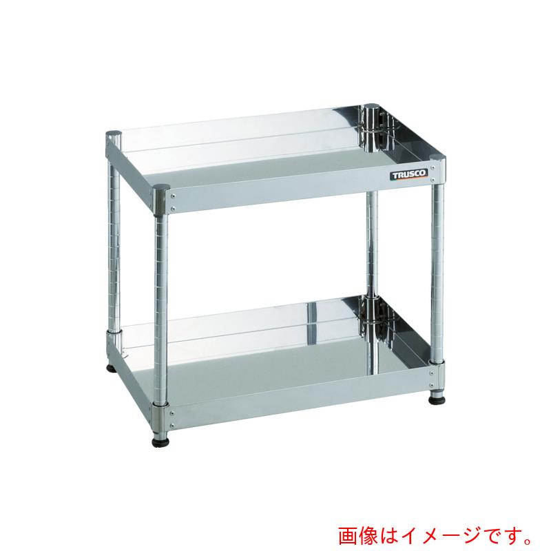 トラスコ中山（TRUSCO）　TRUSCO　ステンレス製ワゴン　クリーンフェニックスワゴン　SUS430　ラック型　W750×D500×H492　2段　【品番：CPE4-R672】