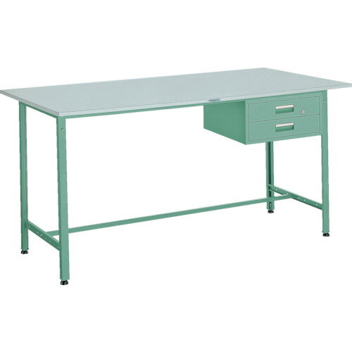 【別途送料あり】トラスコ中山（TRUSCO）　TRUSCO　軽荷重立作業台（300kg）HAE型　1800X750XH900　2段引出付　グリーン色　【品番：HRAE-1800F2】