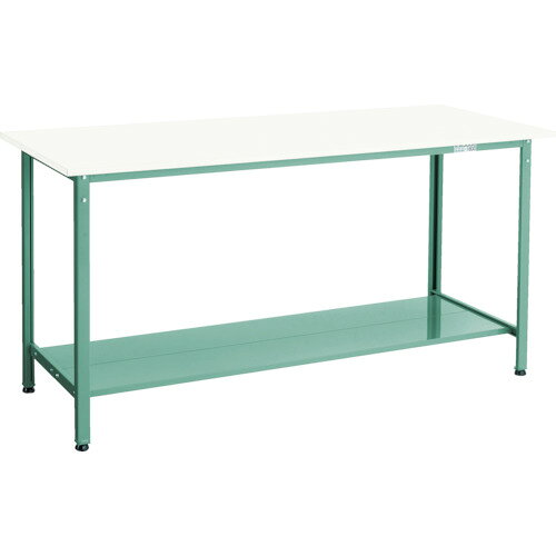 【法人限定】トラスコ中山（TRUSCO）　TRUSCO　軽荷重立作業台（300kg）HAE型　1800X900XH900　下棚2枚付　グリーン色　【品番：HSAE-1809LT2】