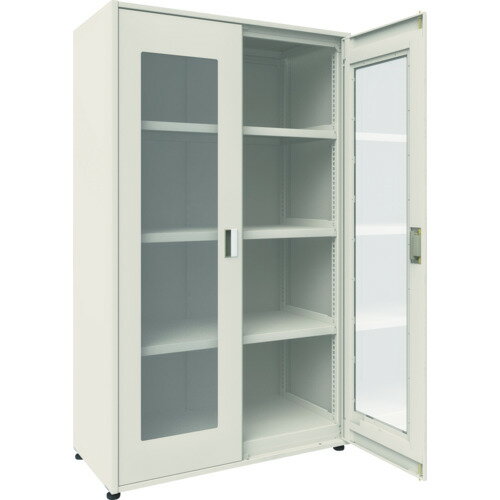 【別途送料あり】トラスコ中山（TRUSCO）　TRUSCO　M3型ユニット中量棚　両開きアクリル扉・背・側パネル付　H2100XW1200　単体　【品番：M3-U7465-SGA】(4)