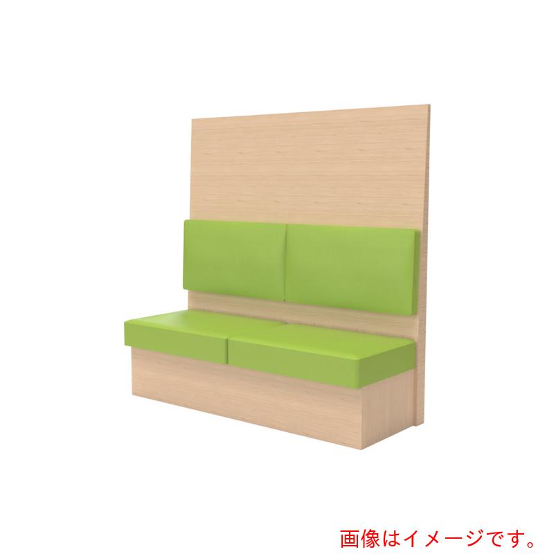 【別途送料あり】トラスコ中山（TRUSCO）　TRUSCO　ミーティングベンチシングル　H1800XW1200XD575木目ナチュラル　生地レザーグリーン　【品番：MBS64NLGR】