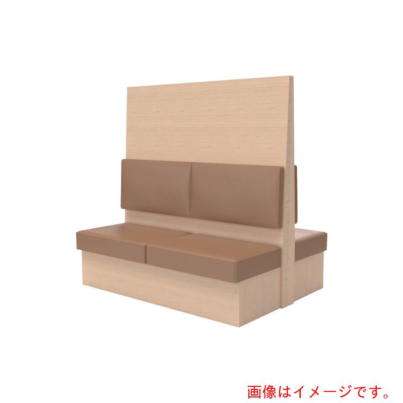 トラスコ中山（TRUSCO）　TRUSCO　ミーティングベンチダブル　H1800XW1800XD960木目ナチュラル　生地レザーブラウン　【品番：MBW66NLBR】