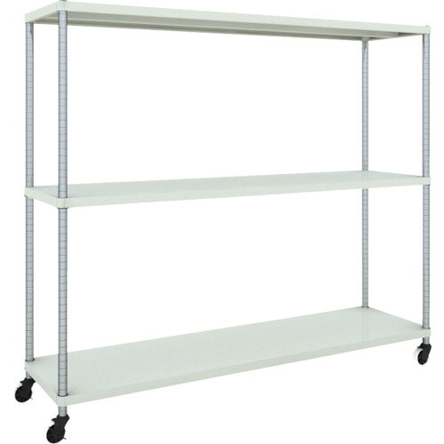 Stepladders, Ladders - 【別途送料あり】トラスコ中山（TRUSCO）　TRUSCO　スチールラック　フェニックスラック　1800X450　3段　U車輪付　W色　抗菌粉体塗装　【品番：PER-5643-U125-W】