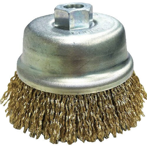 高島産業　カップブラシ　電動工具用　カップ型　75xM10x25x68　真鍮メッキ鋼線0．25　【品番：CMR-075】