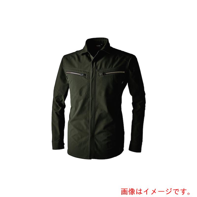 TS DESIGN　TSエコダブルライトクロスロングスリーブシャツ　3L　カーキグリーン　【品番：5605 3L 55】(4)