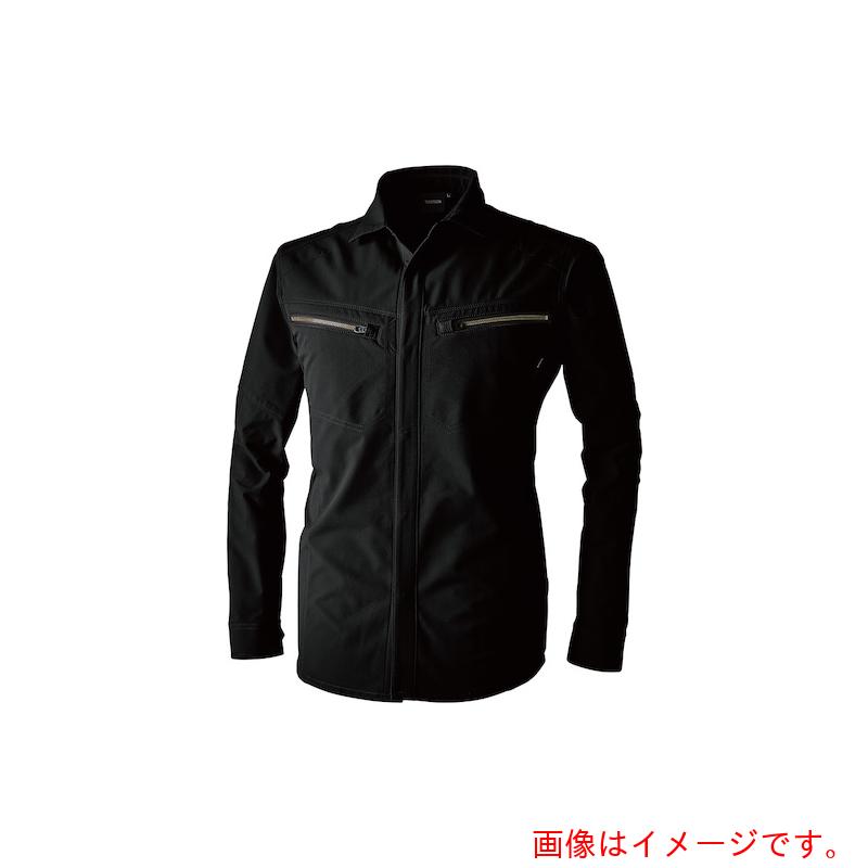★TS DESIGN　TSエコダブルライトクロスロングスリーブシャツ　L　ブラック　【品番...