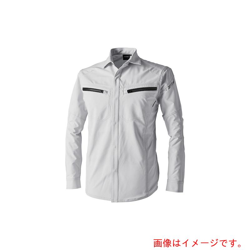 ★TS DESIGN　TSエコダブルライトクロスロングスリーブシャツ　LL　シルバーグレー　【品番：5605 LL 25】