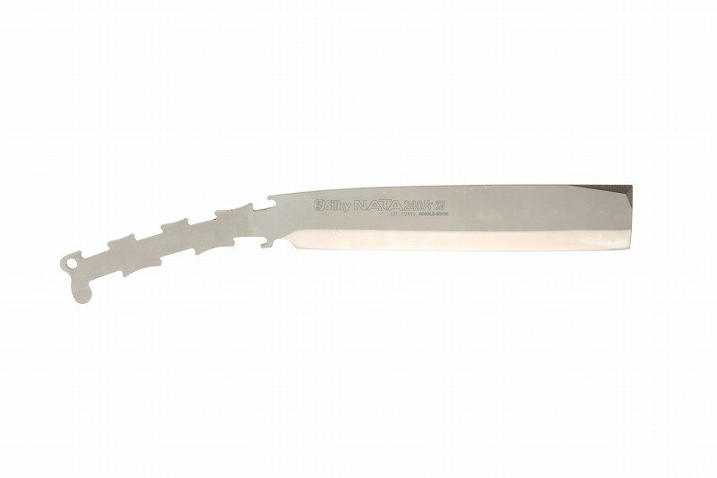 ●「シルキーナタ 片刃 240 本体」（品番：557-24）用ブレード（替刃）です。 〈仕様〉 ●サイズ（mm）： 415×95×5.7 ●刃渡り： 240mm ●刃厚： 5.7mm ●重量： 520g ●材質： 合金鋼 【メーカー名】（株）ユーエム工業 【メーカー品番】558-24