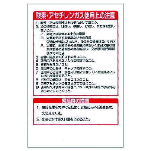 ユニット（UNIT）　ガス関係標識　ガス使用上の注意　