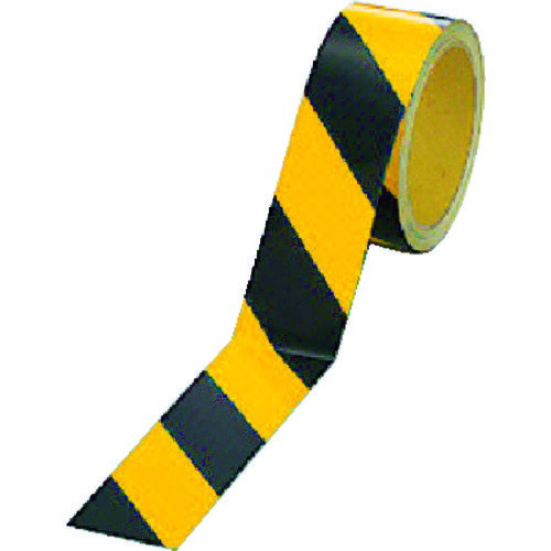 ユニット（UNIT）　反射トラテープ　ポリエステル樹脂フィルム黄／黒　45mm幅×10m　【品番：374-05】
