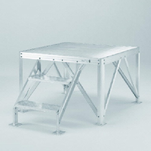 Ladders - 【メーカー直送】ユニット（UNIT）　朝礼台　アルミ　L1256×W1256×H800　【品番：376-74A】
