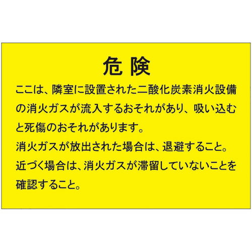 ユニット（UNIT）　二酸化炭素消火設備標識　隣接部屋出入口　【品番：809-403】