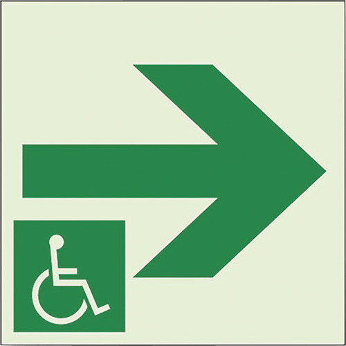 ユニット（UNIT）　一時避難エリア通路標識　右矢　【品番：829-923】