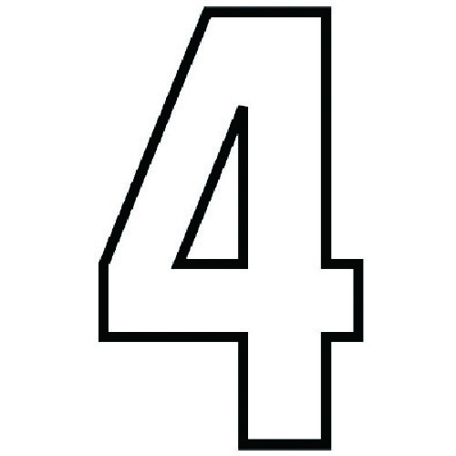 ユニット（UNIT） 路面用番号表示4 白・合成ゴム・天地280X1．2mm厚 【品番：834-54】