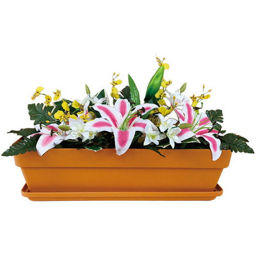 ユニット（UNIT） 造花プランター 茶 ゆり 【品番：935-221A】