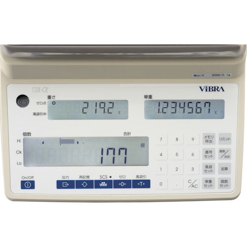 新光電子　VIBRA　CUX6000：カウンティングスケール　秤量6kg　最小表示0．1g　【...