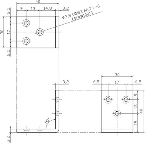 和気産業（WAKI）　巾広アングル　40　BK−025　40X40X30X3．2　【品番：BK-025】