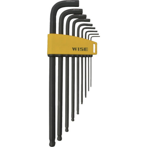 フジ矢　WISE　ブラックボールポイント六角棒レンチ　ロング　9本組　【品番：WLB330BN-9S】(4.0)