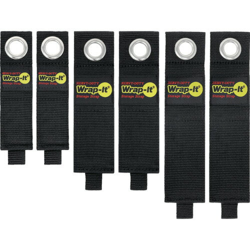 Wrap-It Storage　フック付ストラップHEAVYーDUTY　6本セット（10、13、17インチ各...