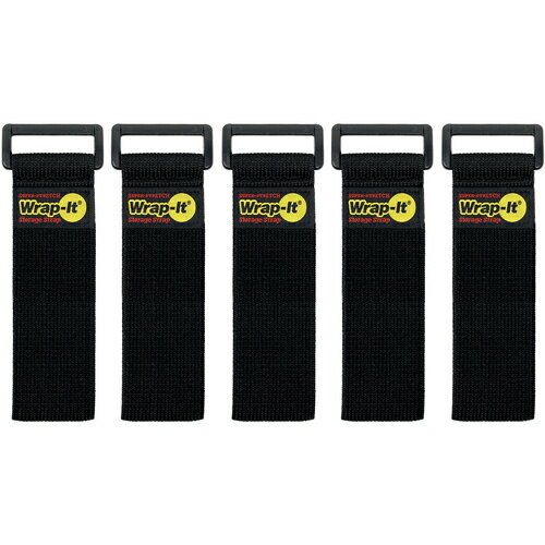 【メール便対応】Wrap-It Storage　配線コード用伸縮性収納ストラップ　9インチ　黒　【品番：705-09B】