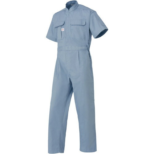 山田辰　AUTO−BI　半袖つなぎ服3651−101ブルー−L　【品番：3651-101-L】