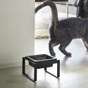 山崎実業 ペットフードボウルスタンド タワー トール ブラック 【品番:05817】