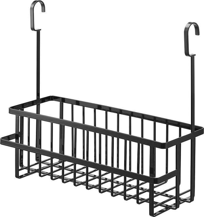 山崎実業　引っ掛けバスルームバスケット タワー ワイド　ブラック　【品番：06618】