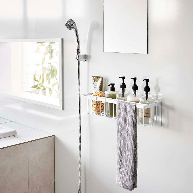 山崎実業　マグネットバスルームバスケット タワー ワイド ホワイト　【品番：03769】