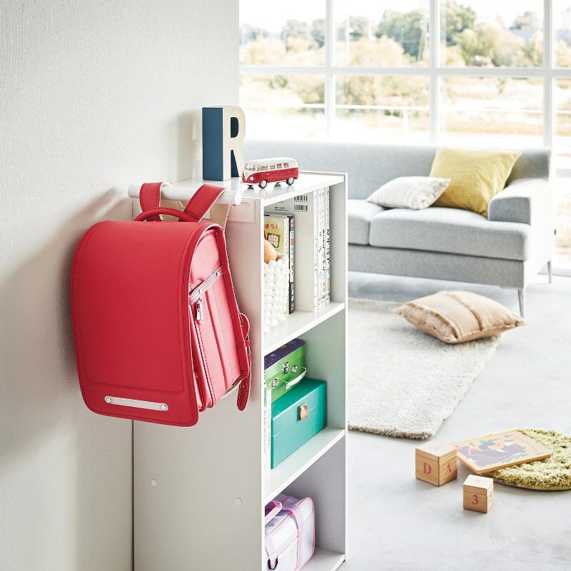 山崎実業　カラーボックス横 ランドセル&リュックハンガー スマート ホワイト 4903208021210　【品番：02121】