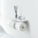 山崎実業 ウォールトイレットペーパーホルダー タワー ダブル 石こうボード壁対応 ホワイト 4903208012997 【品番:01299】