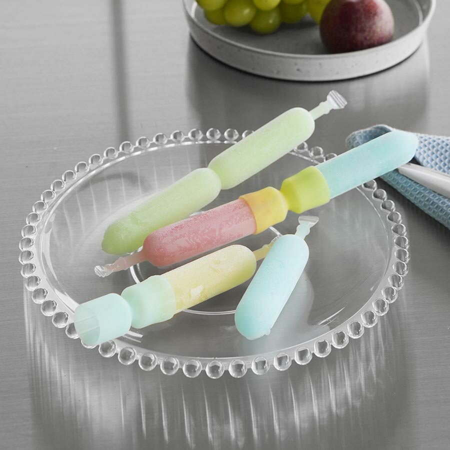 山崎実業　シリコーン折るポリジュースアイスカバー シャーベット 2色セット イエロー＆ブルー 4903208..