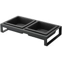 山崎実業 ペットフードボウルスタンドセット タワー ブラック 4903208042079 【品番:04207】●