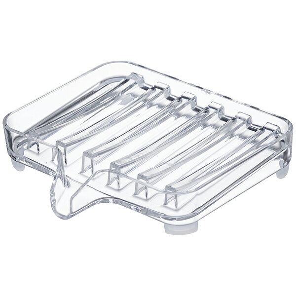 【メール便対応】山崎実業 水が流れるソープトレー ヴェール クリア 4903208032506 【品番：03250】