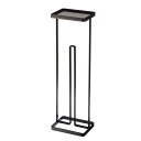 山崎実業 トレイ付きトイレットペーパースタンド タワー ブラック 4903208077408 【品番:07740】