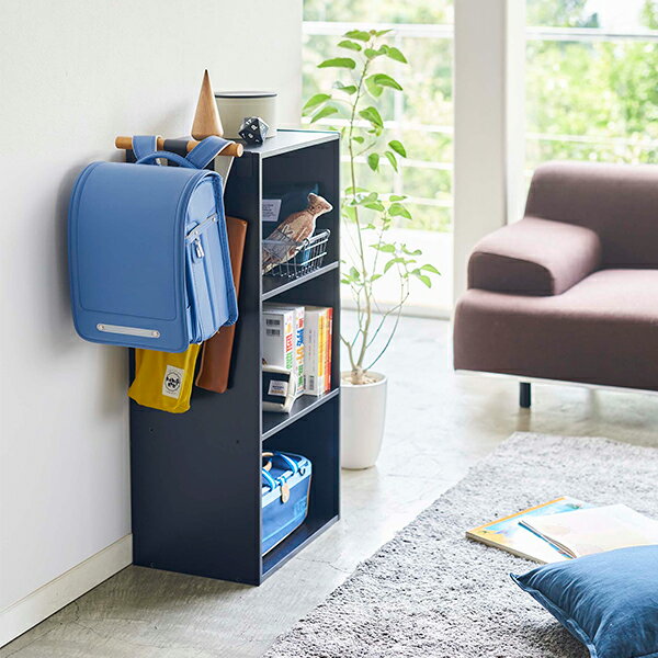 山崎実業 カラーボックス横 ランドセル&リュックハンガー リン ブラウン 4903208053181 【品番：05318】●