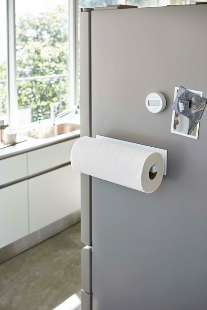 山崎実業　マグネットキッチンペーパーホルダー タワー ワイド　ホワイト　【品番：05216】