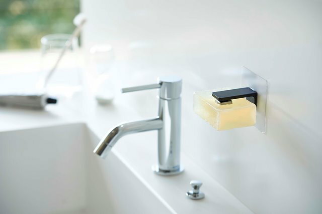 山崎実業　フィルムフック マグネット石鹸ホルダー タワー　ブラック　【品番：05490】