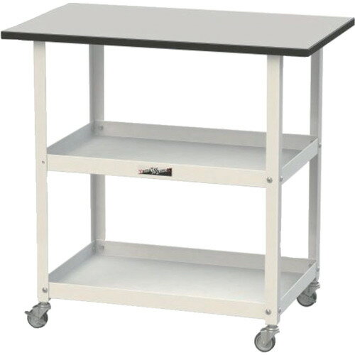 山金工業　ヤマテック　天板付き150ワゴン　RoHS2指令対応塩ビシート天板　W750×D450×H738mm　ライトグ..