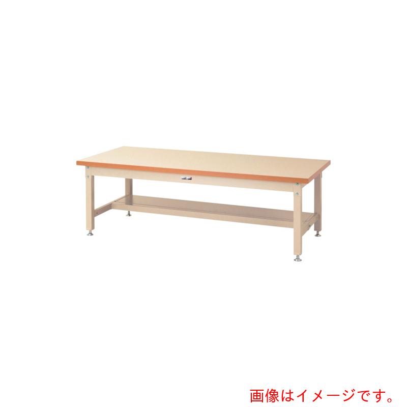 【別途送料あり】山金工業　ヤマテック　ワークテーブル　スーパータイプ　半面棚板1枚付　W1800×D900×H600mm　ヤマテックアイボリー　【品番：SSML-1890T-II】(4)