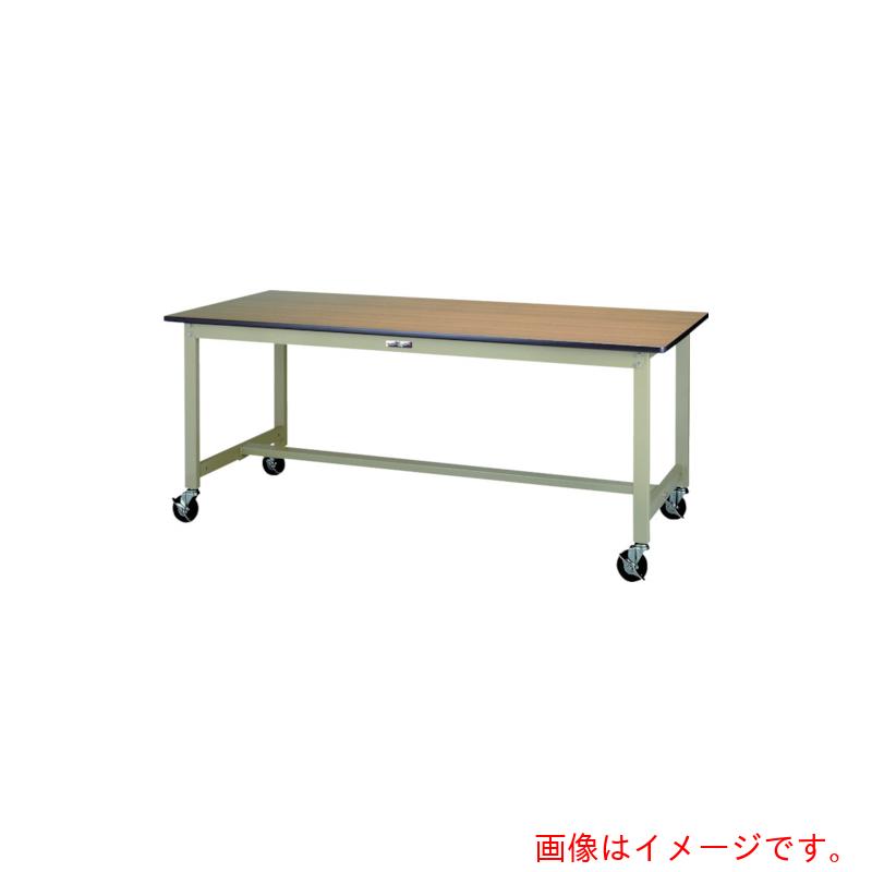 山金工業　ヤマテック　ワークテーブル300シリーズ　移動式　W600×D600×H740mm　木目柄／ヤマテックグリーン　【品番：SWPC-660-MG】