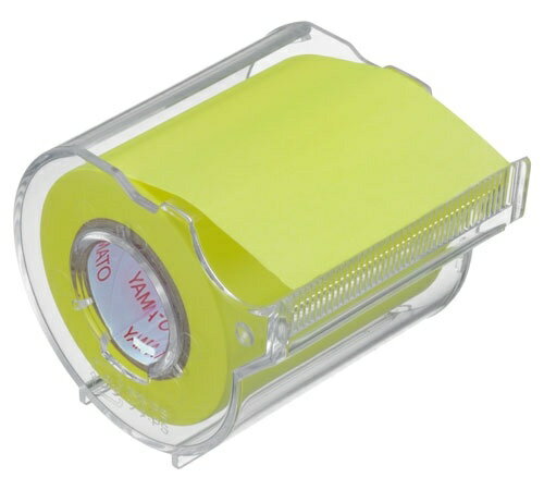 ヤマト　メモックロールテープ 蛍光紙 50mm幅 カッター付（1巻入）　レモン　【品番：RK-50CH-LE】