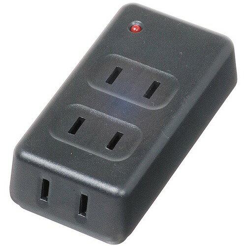 ヤザワコーポレーション 雷サージ付フロントタップ3個口黒 【品番：Y02FUK300BK】