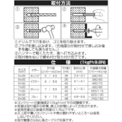 八幡ねじ（YAHATA）　エビプラグ　6×32（4本入）　【品番：4979874157232】