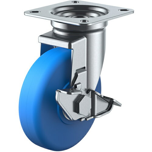 ユーエイ プレート式 自在 キャスター モノマーキャストナイロン 車輪径150mm ストッパー付き Jタイプ J-S型 取付寸法94×94（87×87） 【品番：MCBJ-150S】