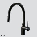 【KM6061ZECC5HS】KVK キッチン用 シングルレバー式シャワー付混合栓 グロスブラック(撥水) 寒冷地用