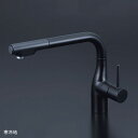 【KM6101ZECC5】KVK キッチン用 シングルレバー式シャワー付混合栓 グロスブラック 寒冷地用