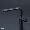 【KM6101ZECC5HS】KVK キッチン用 シングルレバー式シャワー付混合栓 グロスブラック(撥水) 寒冷地用
