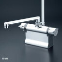 【KF3011ZT2S2HS】KVK デッキ形サーモスタット式シャワー メッキワンストップシャワー付 (240mmパイプ付) (撥水) 寒冷地用