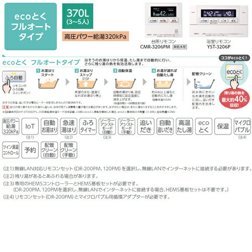 CHOFU ♪♪♪♪【工事費込】エコキュート フルオート 370L 角型 パワフル高圧 ecoとく プレミアム 一般地 無線リモコン脚部カバー EHP-3705BZPS-set
